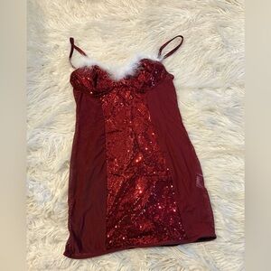 Women’s sequin burgundy Christmas lingerie (X2)